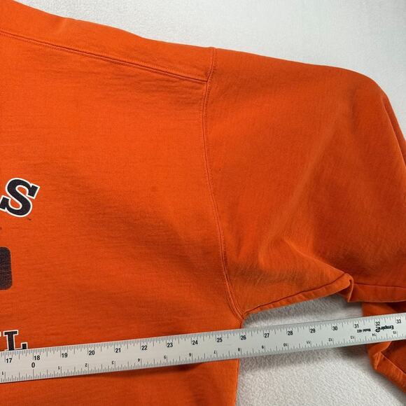 Vintage Illinois Fighting Illini Sweatshirt Men's XL Orange Distressed Boxy y2k - Picture 7 of 13